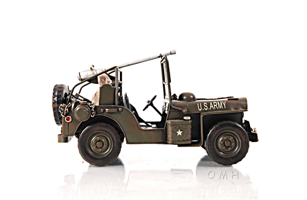 1940 Overland Army Military Jeep Metal Model 