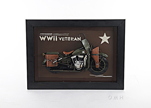 Harley Davidson WWII Army Motorcycle 3D Metal Model