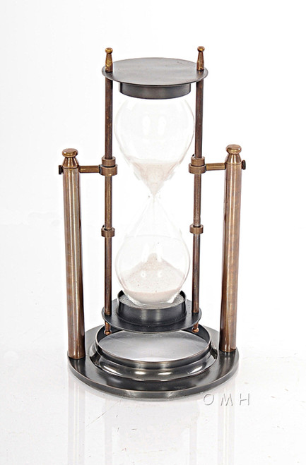 Brass Revolving Hourglass Stand Marine Sandglass Timer