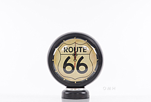 Route 66 Highway Gas Pump Clock Automotive Decor