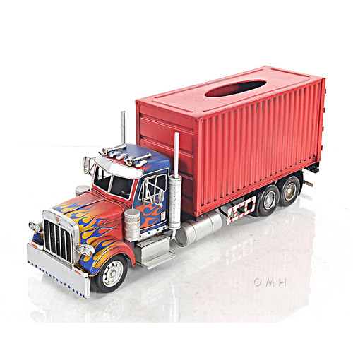 Box Container Truck Tissue Holder Metal Model 10 Wheeler  Box Container Truck Tissue Holder Metal Model 10 Wheeler