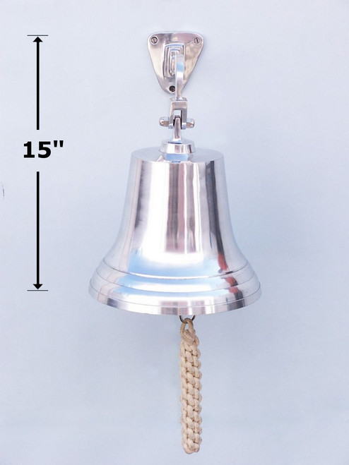 Chrome Plated Solid Aluminum Bell Nautical Wall Decor