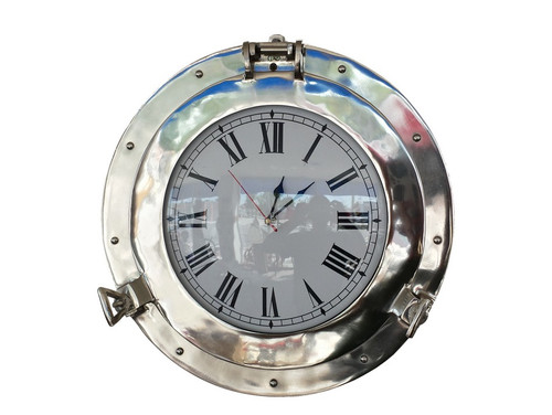 Ships Porthole Clock Chrome Nautical Hanging Wall Decor Ships Porthole Clock Chrome Nautical Hanging Wall Decor