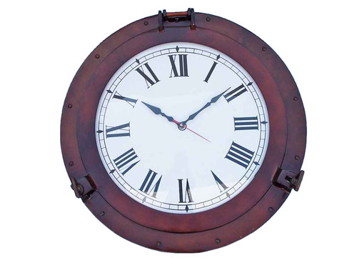 Ships Porthole Clock Copper Hanging Wall Decor Ships Porthole Clock Copper Hanging Wall Decor