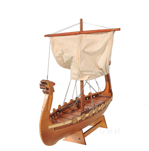 Drakkar Dragon Viking Longship Wooden Model Small