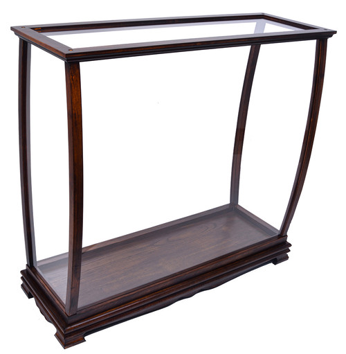 Brown Tall Ship Model Display Case Wood Table Top Brown Tall Ship Model Display Case Wood Table Top