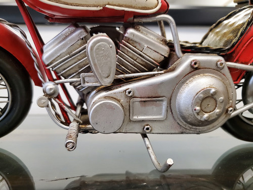 60s Harley Davidson Old Hardtail Chopper Motorcycle Metal Model 12.5/" Home Decor