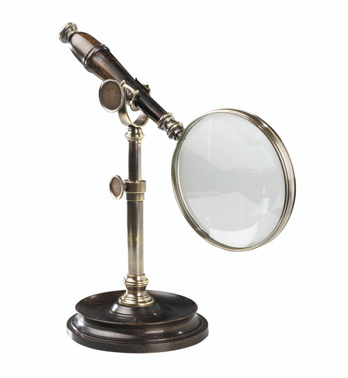 Handheld Wooden & Brass Handcrafted Premium Magnifiers | Reading Glass  (Polished Umbra)