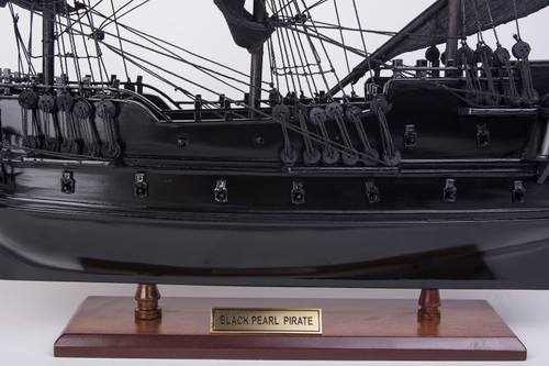 Small Black Pearl Caribbean Pirate Ship Wooden Model