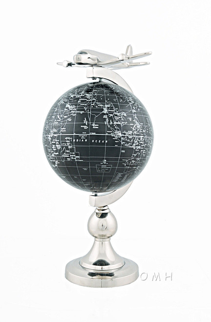 1930s Era Airplane Desktop World Globe Nickel Travel Agent Decor 1930s Era Airplane Desktop World Globe Nickel Travel Agent Decor