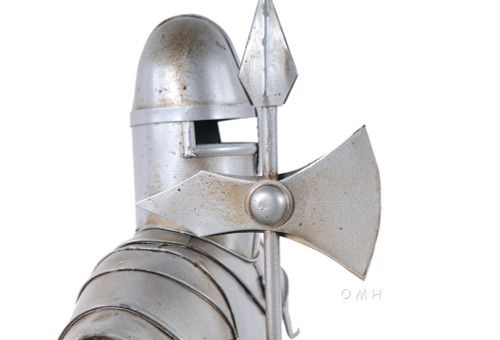 Medieval Knight Suit Of Plate Armor Statue Halberd Metal Model