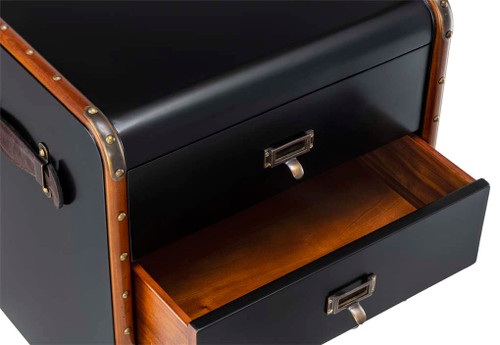 Stateroom Trunk Drawers Large Longshore Tides, Black/Brown