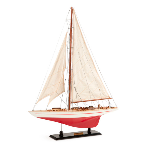 Endeavour L60 Red White Yacht Model Americas Cup J Class Boat