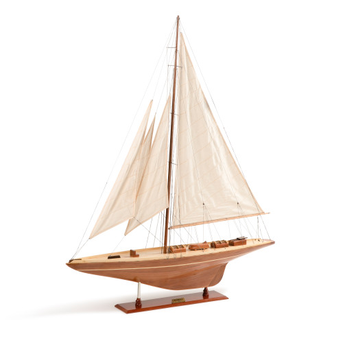 Shamrock I Yacht 1898 Americas Cup Wood Model UK Sailboat