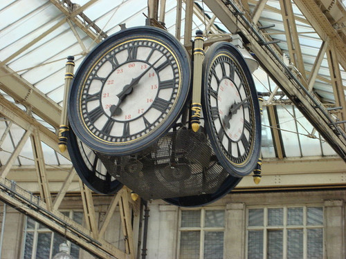 London Waterloo Station Clock on Tripod Pewter Finish
