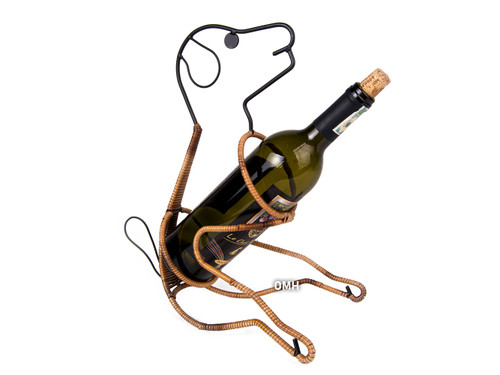 Puppy Dog Shaped Single Wine Bottle Holder Tabletop Metal Display Puppy Dog Shaped Single Wine Bottle Holder Tabletop Metal Display
