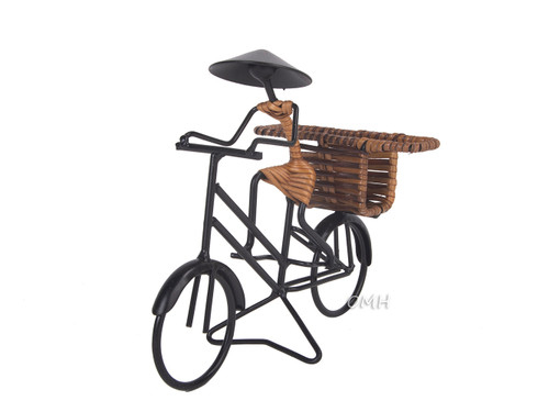 Asian Cyclist Bicycle Business Card Holder Metal Display Oriental Decor
 Asian Cyclist Bicycle Business Card Holder Metal Display Oriental Decor