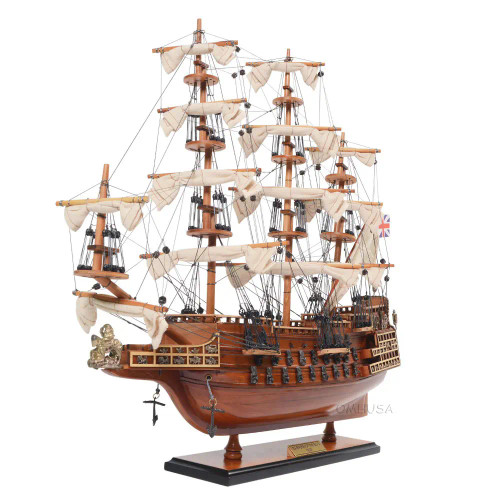 Small HMS Sovereign of the Seas Tall Ship Wood Model Small HMS Sovereign of the Seas Tall Ship Wood Model