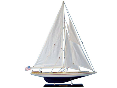 Enterprise Americas Cup Yacht J Boat Wooden Model