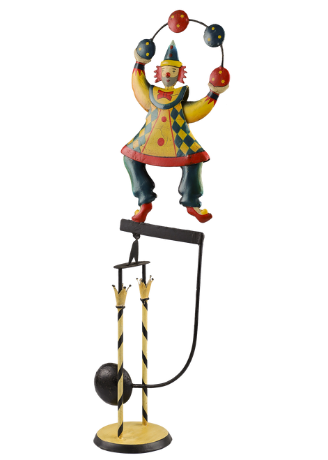 Circus Clown Classic Sky Hook Teeter Totter Folk Art Toy