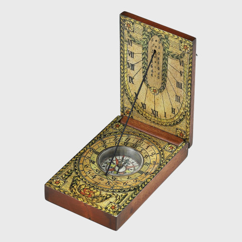Folding Diptych Sundial Portable Compass Replica German Watch