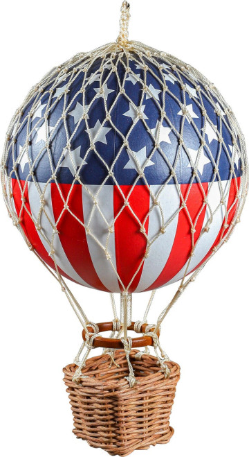 Hot Air Balloon Model USA Stars & Stripes Hanging Ceiling Decor