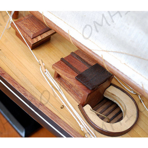 Painted America Yacht Wood Model Americas Cup Sailboat