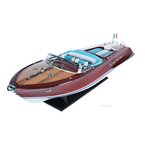 Riva Aquarama Painted Speed Boat Wood Model Runabout