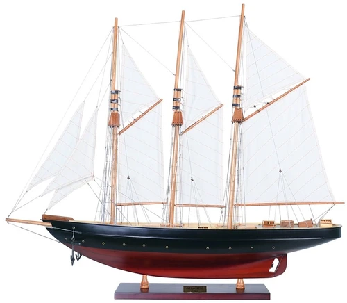 Painted Atlantic Yacht Topsail Gaff Rigged Schooner Model