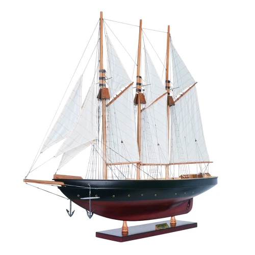 Painted Atlantic Yacht Topsail Gaff Rigged Schooner Model