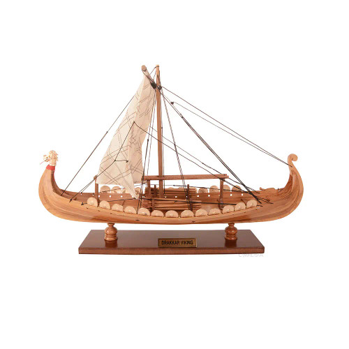 Drakkar Dragon Viking Ship Wooden Model Sailboat