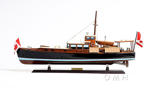 Dolphin Canada Motor Yacht Wooden Model Power Boat