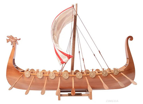 Drakkar Dragon Viking Wood Ship Model Sailboat