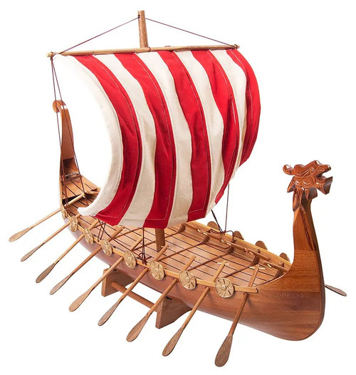 Drakkar Dragon Viking Wood Ship Model Sailboat