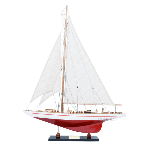 Endeavour America's Cup Painted Wooden Model Sailboat