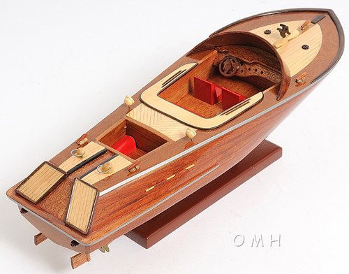 Handcrafted Classic Runabout Speed Boat Wood Model