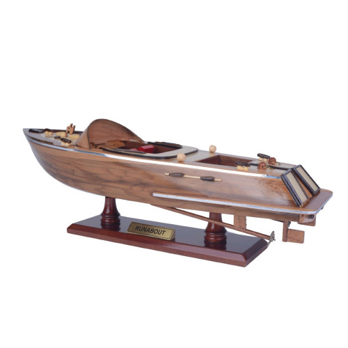Handcrafted Classic Runabout Speed Boat Wood Model