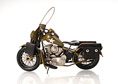 Harley Davidson Military Motorcycle Metal Model Army 