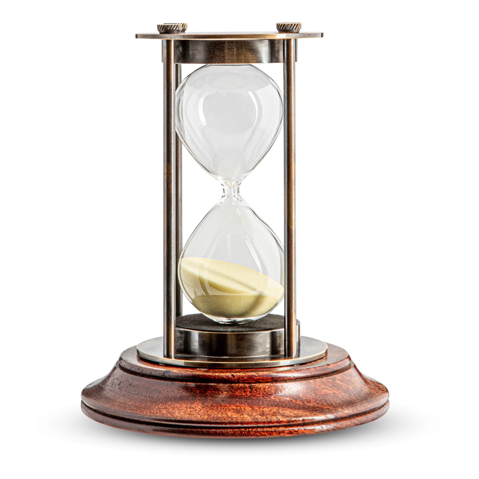 5" Sand Timer Hourglass Brass Glass Nautical Compass Purple Minutes Maritime 