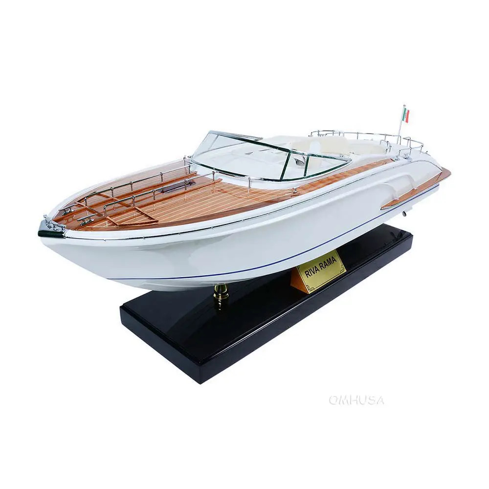Yachting リトグラフフレーム付き 約A3サイズ Riva Rivarama White Speed Boat Wooden Model 37