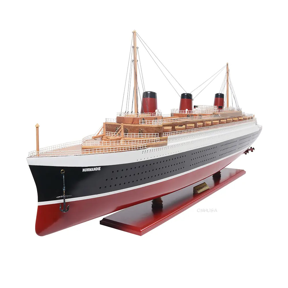 SS Normandie French Ocean Liner Wood Cruise Ship Model 41