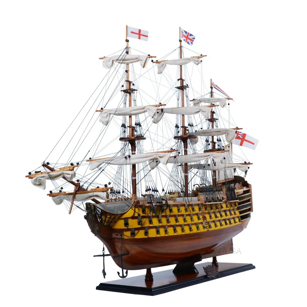HMS Victory Painted Wood Tall Ship Model 37