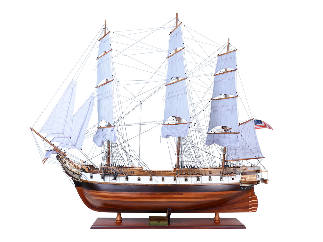 XL USS Constellation Frigate Wood Tall Ship Model 56