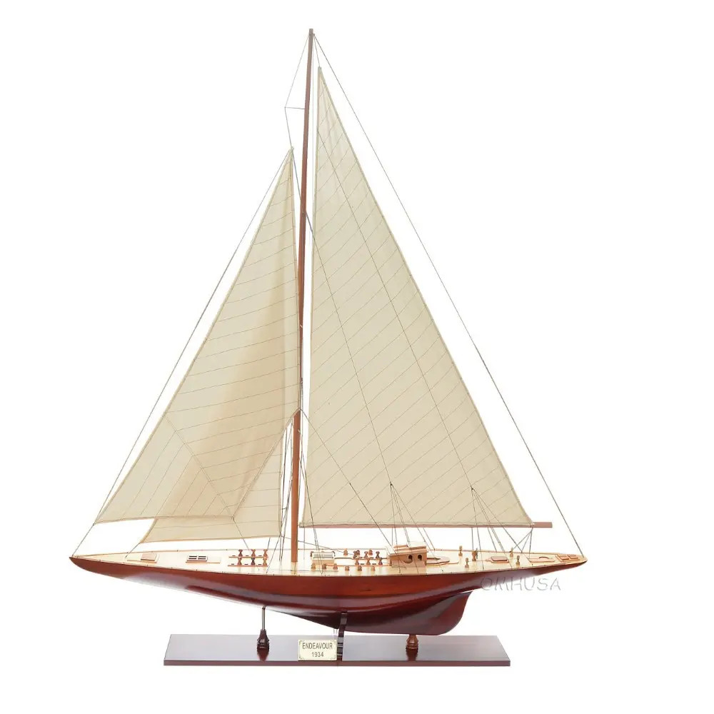 レアモデル・名器　THE VICE endeavor 152cm HUGE Endeavour America's Cup Yacht Wood Model Sailboat 60