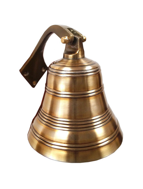 Aluminum Antique Brass Finish Ship's Bell 7 Nautical Wall Decor