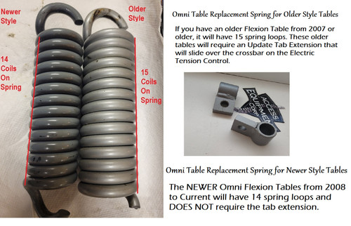 Omni Flexion Table Springs for Older Style Table with Tab Extension, Omni Flexion Table Springs, Omni manual flexion springs, Omni flexion springs, Omni manual flexion spring, manual flexion springs, replacement Omni manual flexion springs, Omni Flexion parts, Omni Flexion Spring, Omni Spring
 Omni Flexion Table Springs for Older Style Table with Tab Extension, Omni Flexion Table Springs, Omni manual flexion springs, Omni flexion springs, Omni manual flexion spring, manual flexion springs, replacement Omni manual flexion springs, Omni Flexion parts, Omni Flexion Spring, Omni Spring