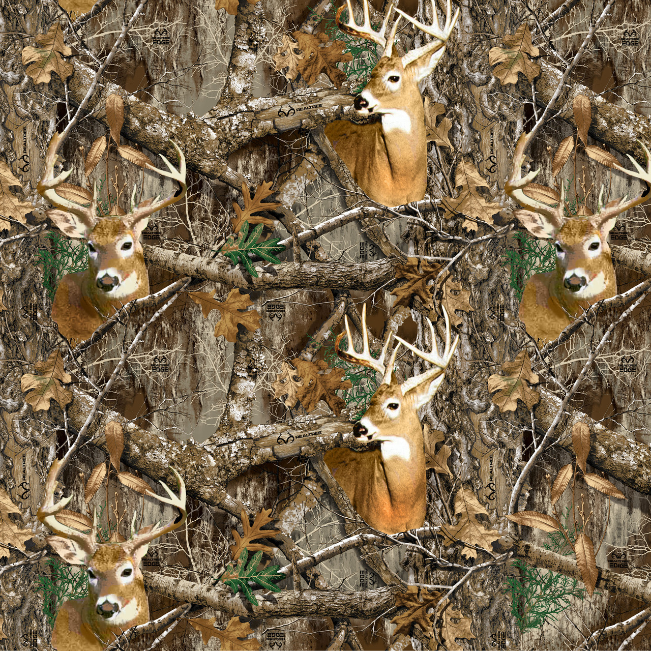 RealTree Cotton Fabric  Edge Lodge Camouflage Deer Quilting Cotton