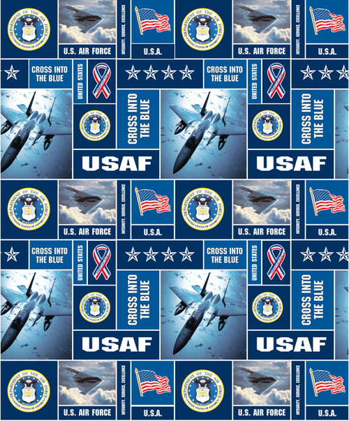 U.S. Air Force Fleece Fabric Geometric Design U.S. Air Force Fleece Fabric Geometric Design