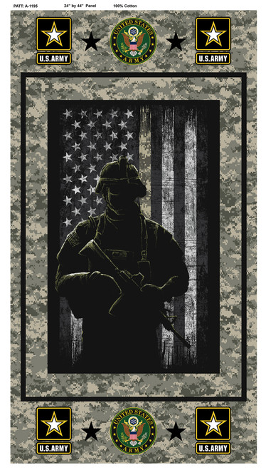 United States Army Cotton Panel-100% Cotton-Sold by the Panel United States Army Cotton Panel-100% Cotton-Sold by the Panel