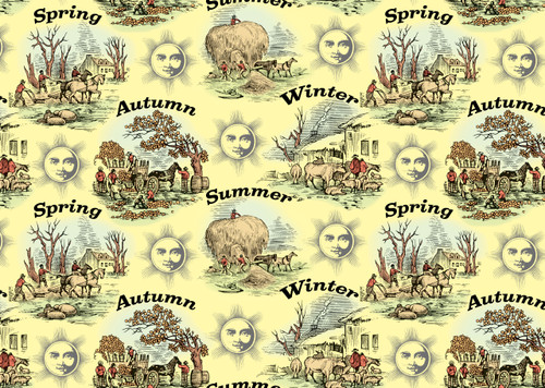 Farmer's Almanac Seasons Etchings Cotton Fabric sold by the yard Farmer's Almanac Seasons Etchings Cotton Fabric sold by the yard
